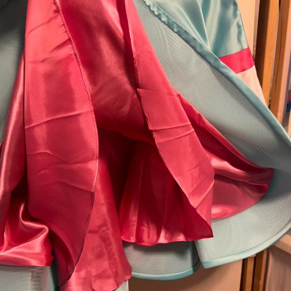 ENVIOUS By Karishma Creations Sz 6 Pink Blue White Black Twirl Pockets Skirt - Picture 4 of 8